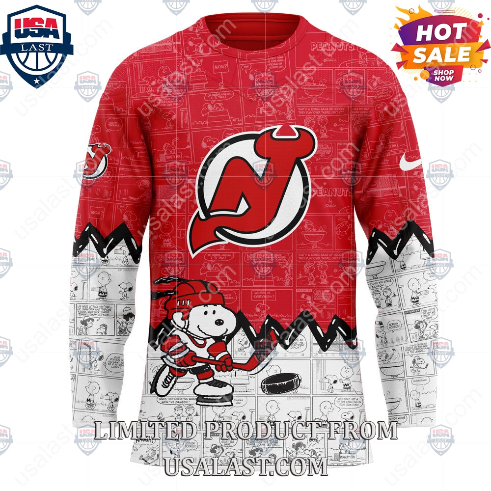 New Jersey Devils NHL Happiness Is 75th Anniversary of Peanuts Hoodie