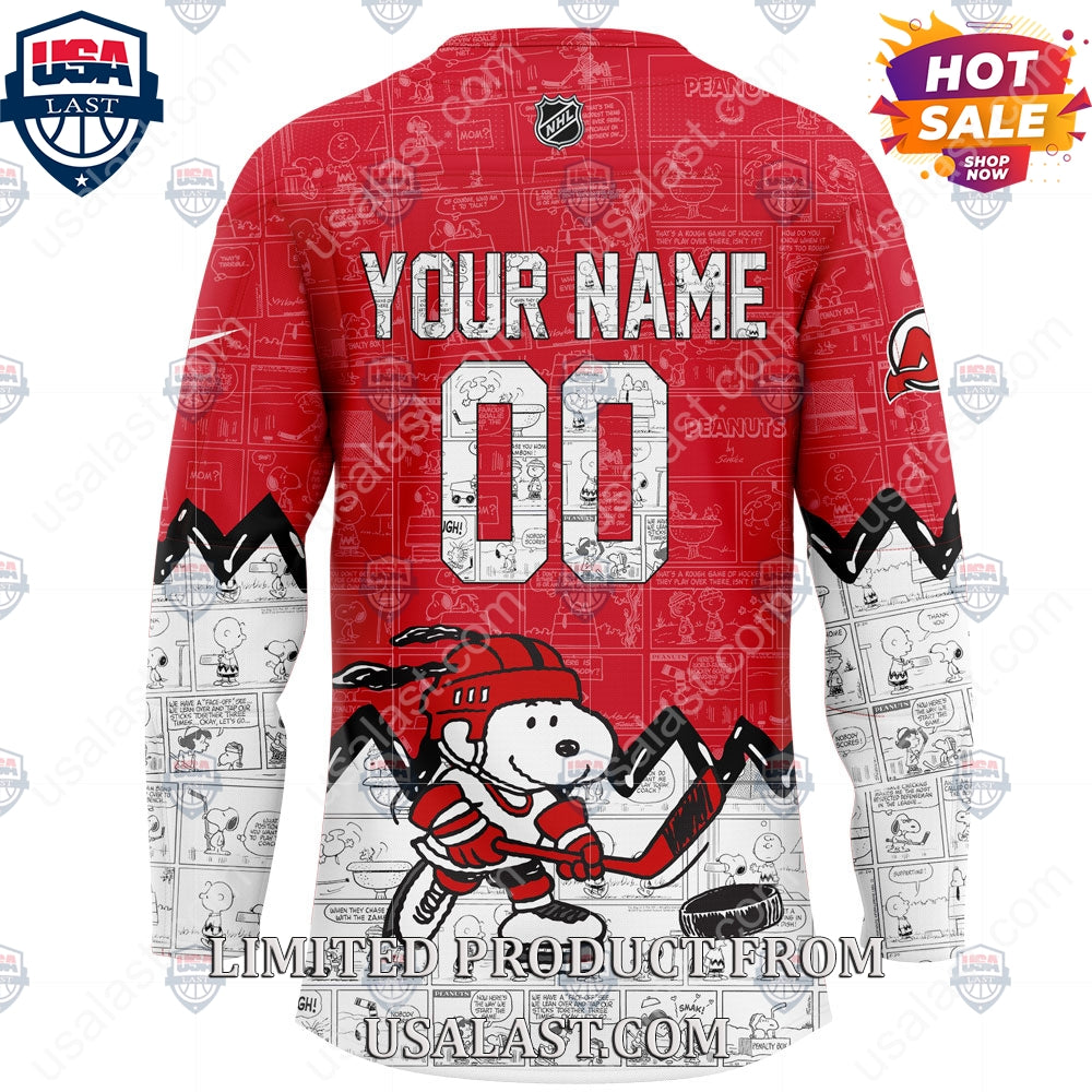 New Jersey Devils NHL Happiness Is 75th Anniversary of Peanuts Hoodie