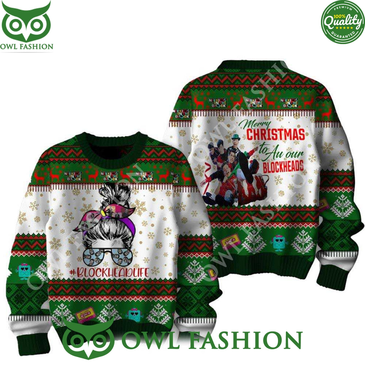 New Kids On The Block Merry Christmas Blockhead Life Ugly Sweater