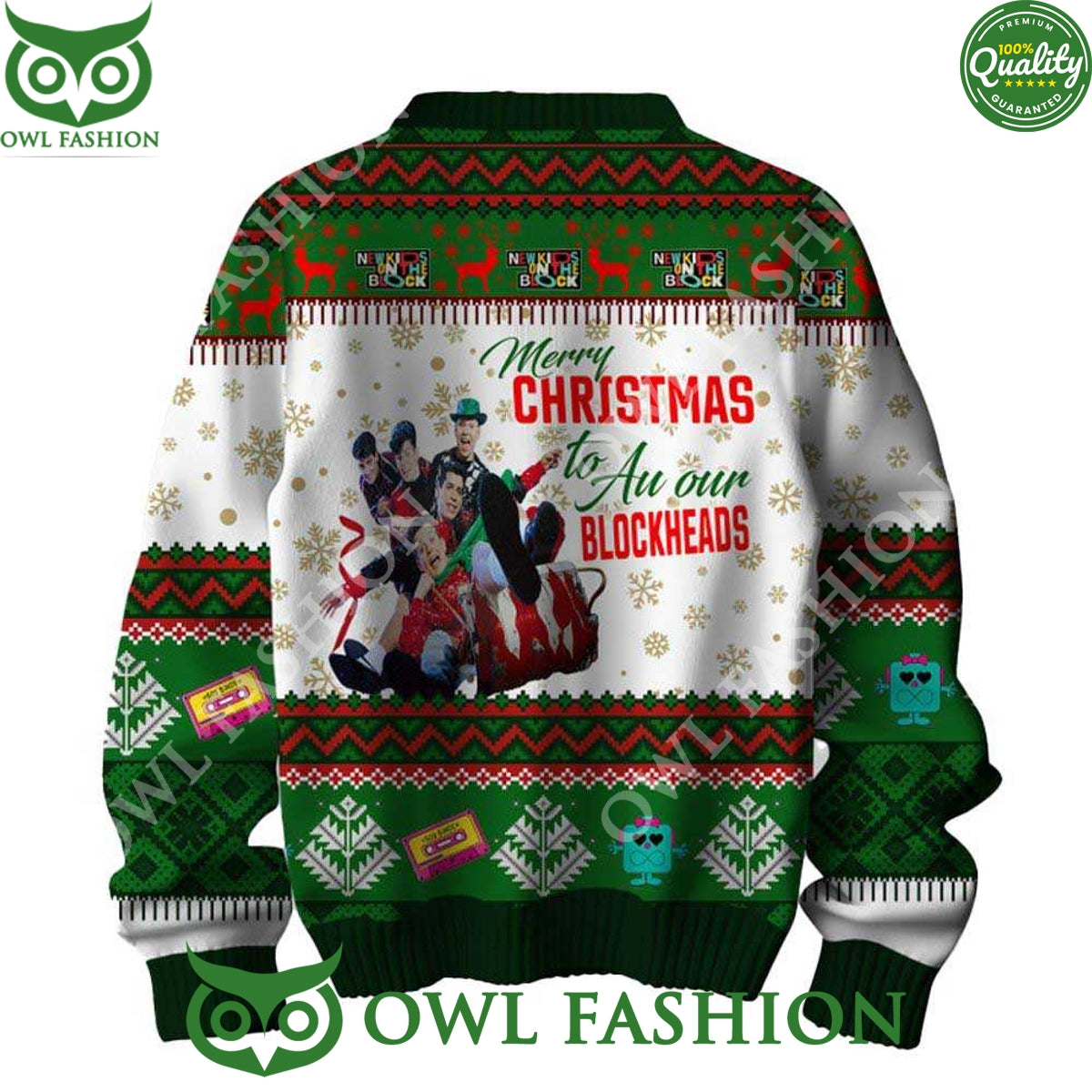 New Kids On The Block Merry Christmas Blockhead Life Ugly Sweater
