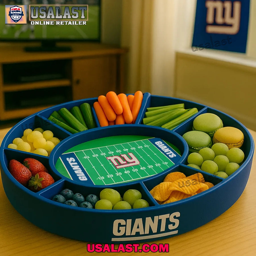 New York Giants Football Party Snack Food Tray, Snack Stadium