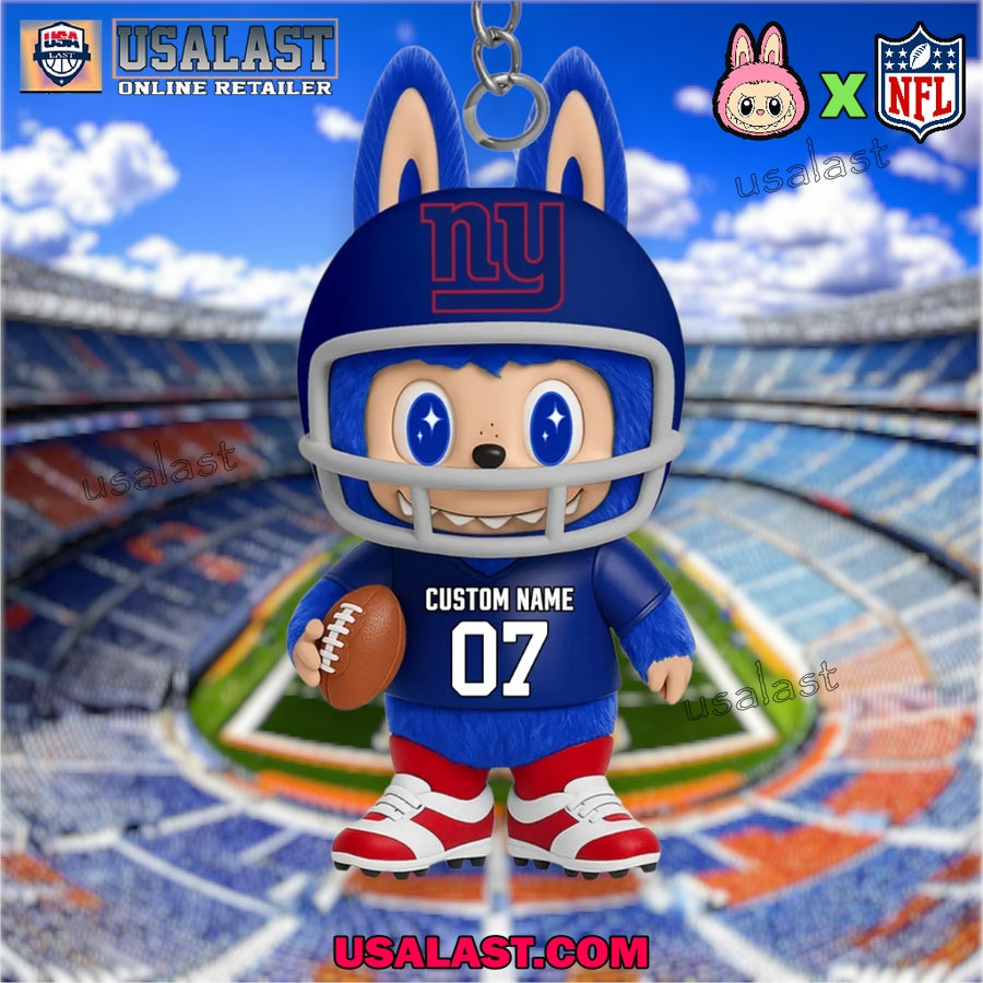 New York Giants x Labubu Monster Custom Acrylic Keychain, Decoration Ornament