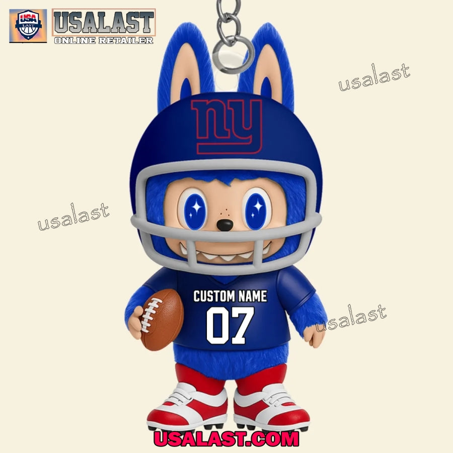 New York Giants x Labubu Monster Custom Acrylic Keychain, Decoration Ornament