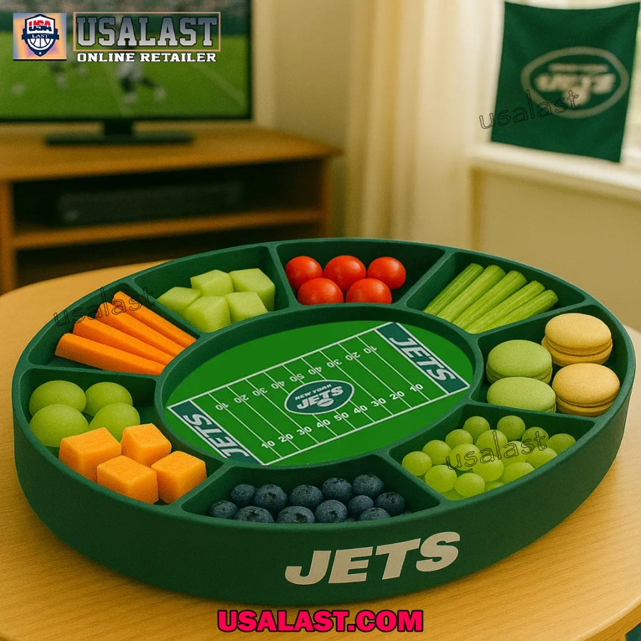 New York Jets Football Party Snack Food Tray, Snack Stadium