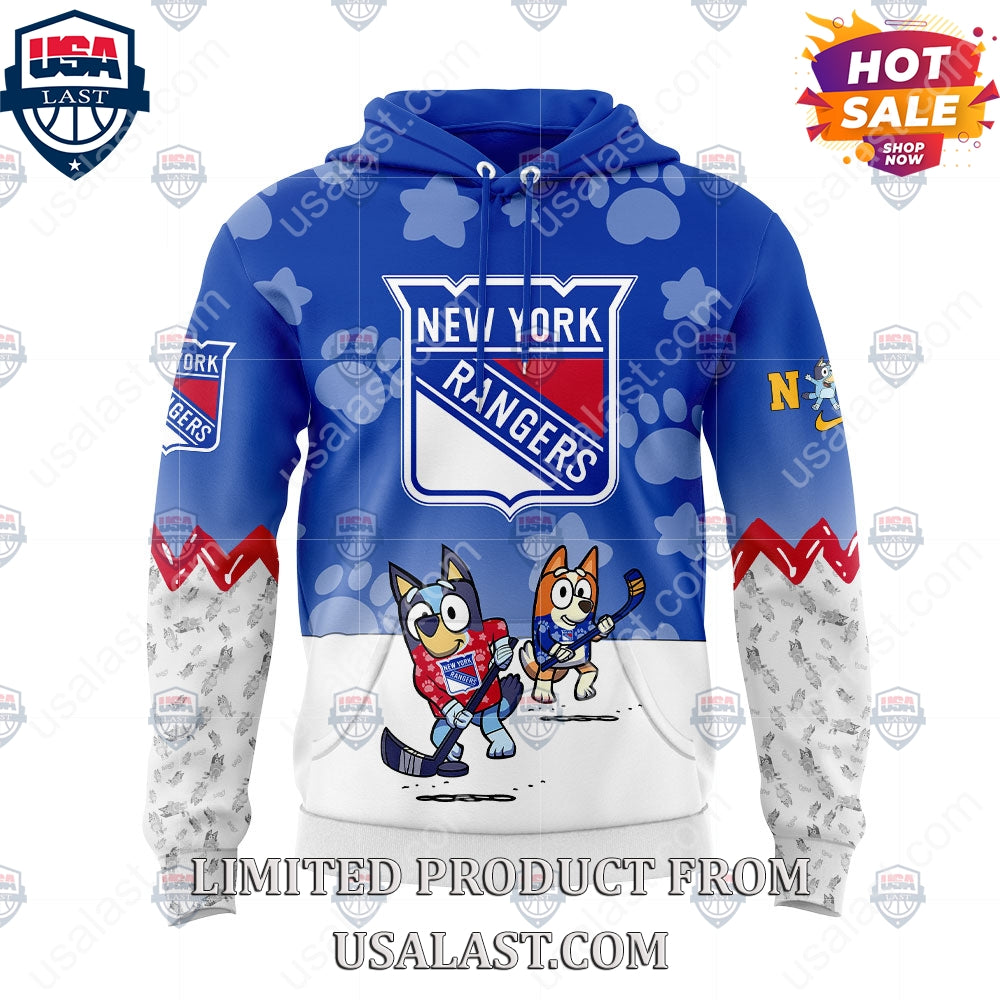 New York Rangers NHL Bluey and Bingo Hoodie