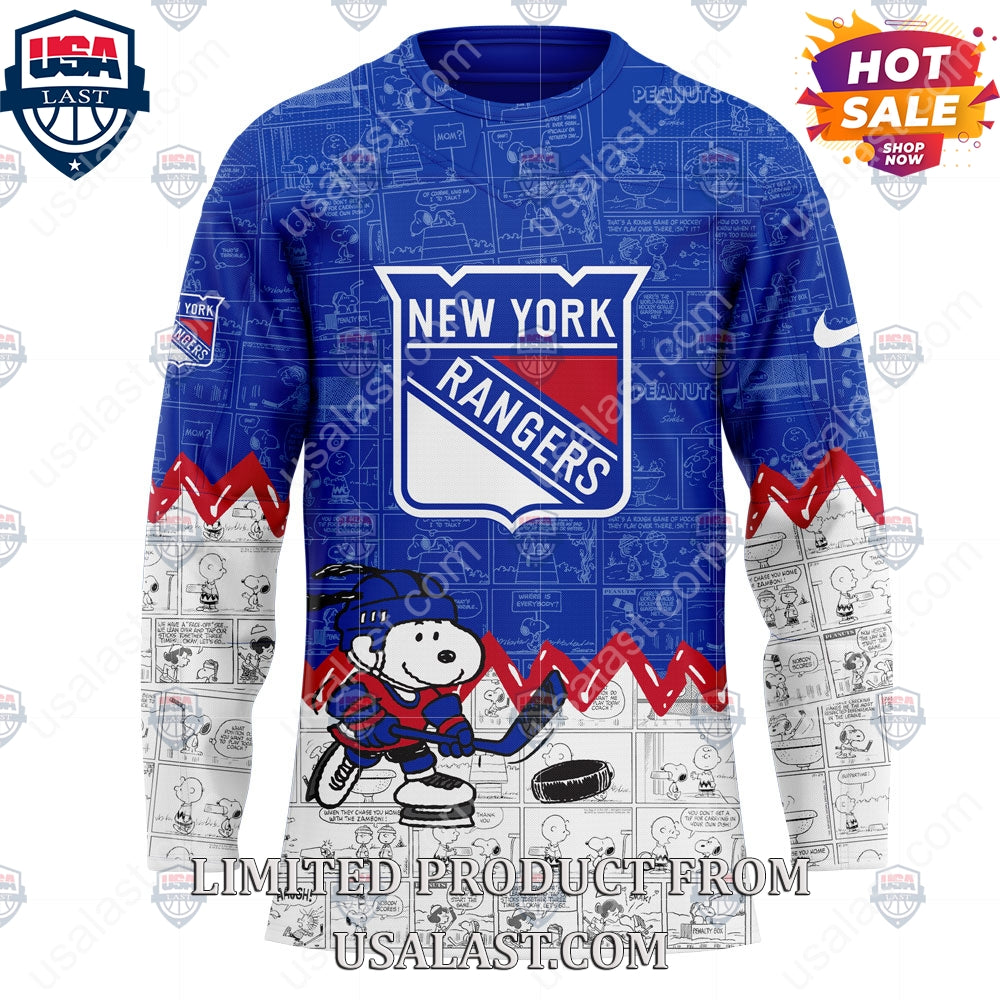 New York Rangers NHL Happiness Is 75th Anniversary of Peanuts Hoodie