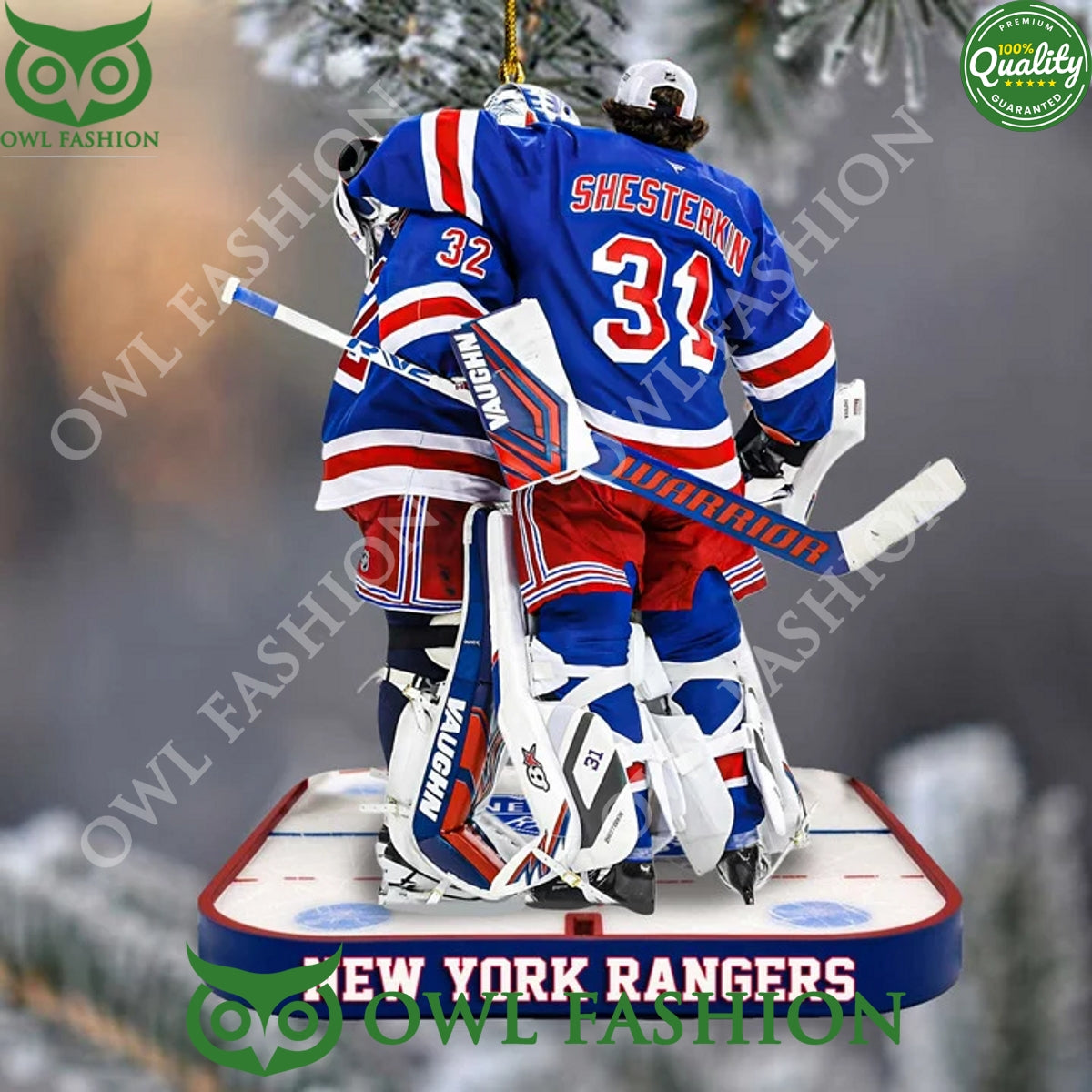 New York Rangers Shesterkn 31 and 32 Ice hockey plastic ornament