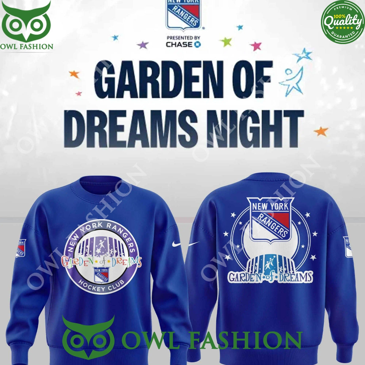 New York Rangers x Garden of Dreams Night Hockey Club Ugly Sweater