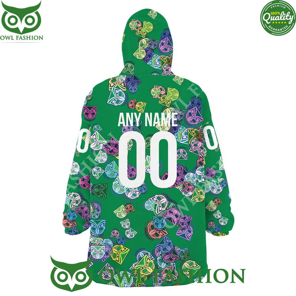 New Zealand Warriors Rugby league team Colourful Logo Fleece Blanket hoodie