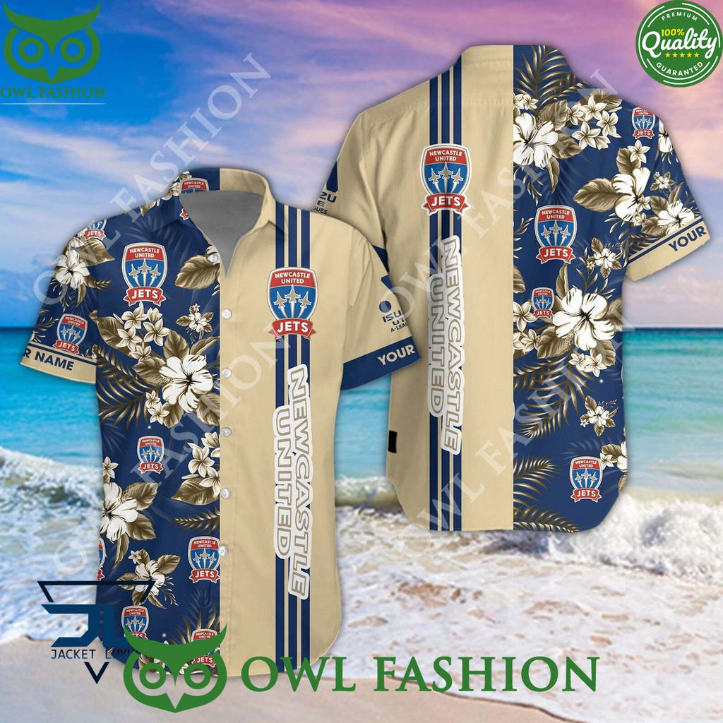 Newcastle Jets A League Football Hawaiian shirt and short