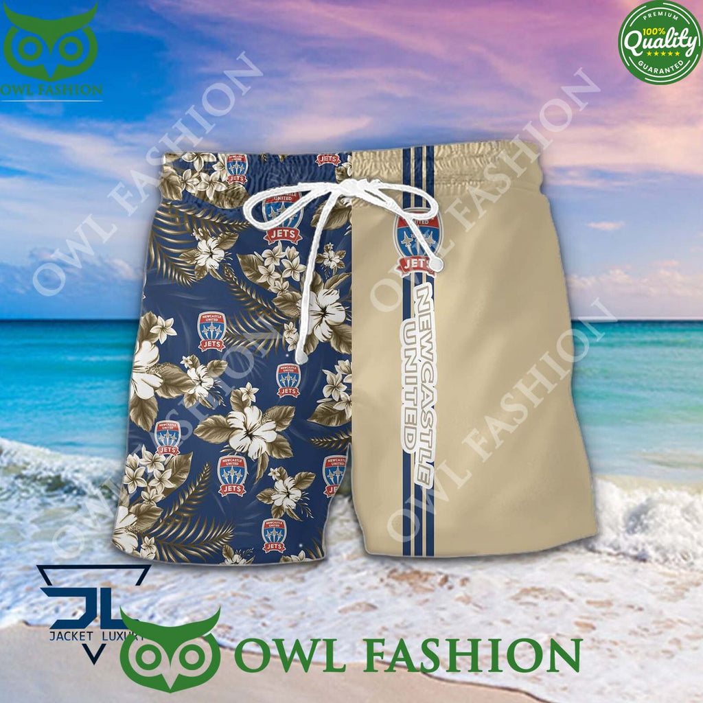 Newcastle Jets A League Football Hawaiian shirt and short