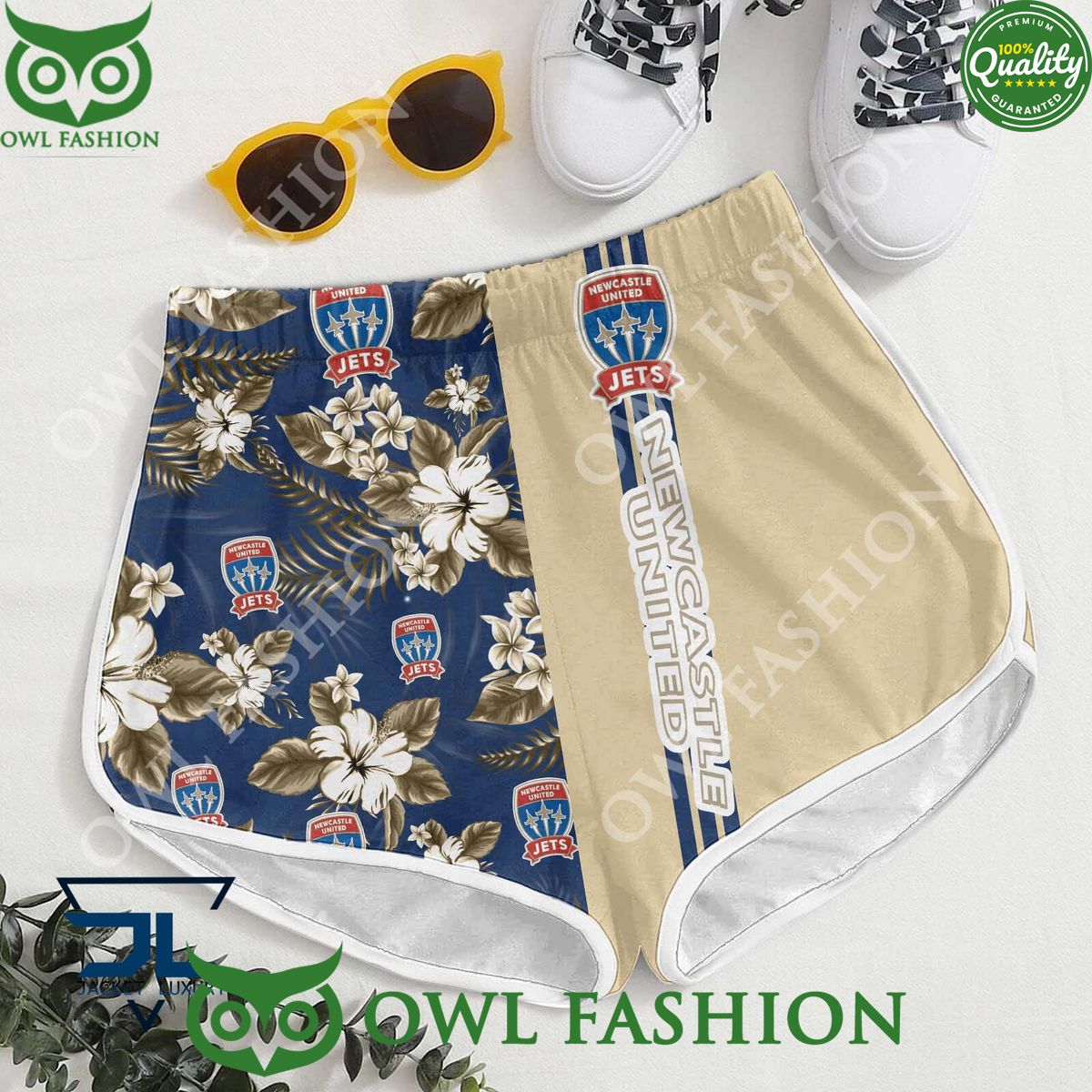 Newcastle Jets A League Football Hawaiian shirt and short