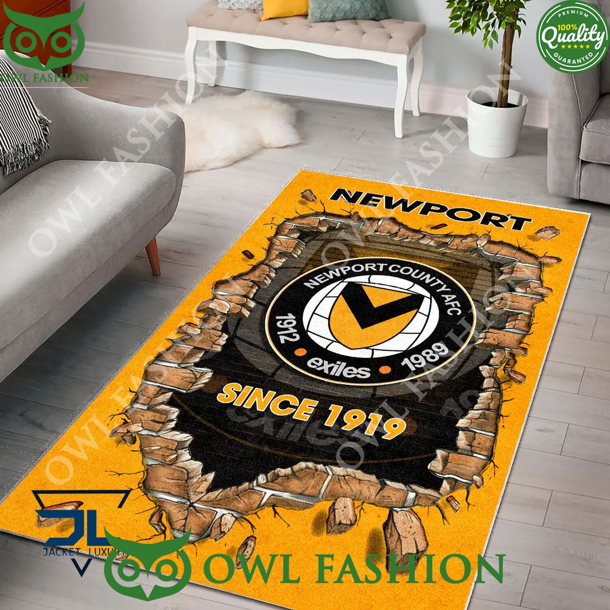 Newport County 1857 League Two Living Room Rug Carpet