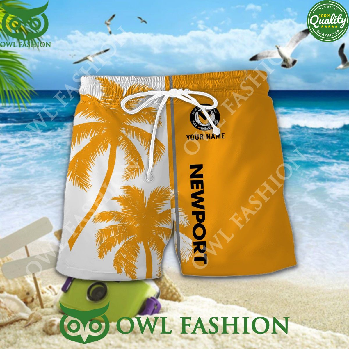 Newport County Custom Name Coconut tree 2024 Hawaiian Shirt