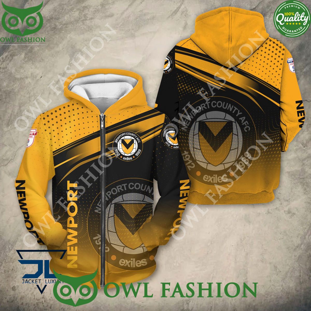 Newport County Logo League Two Printed Hoodie Shirt