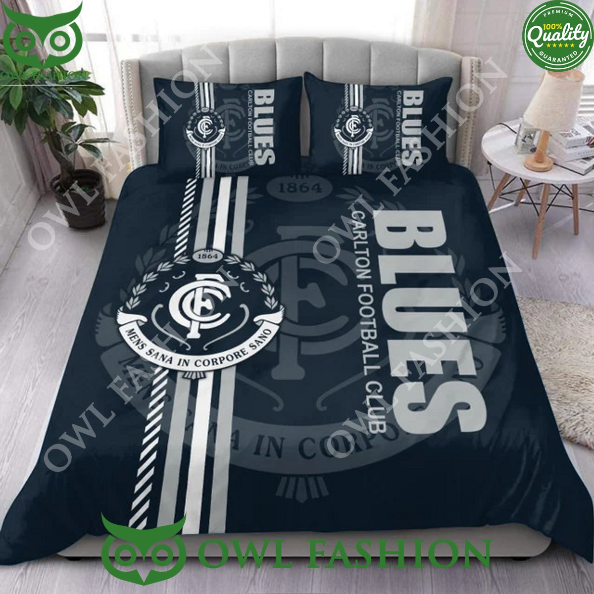 News Sana in Corpore Sano 1864 Blues Carlton Football club bedding set