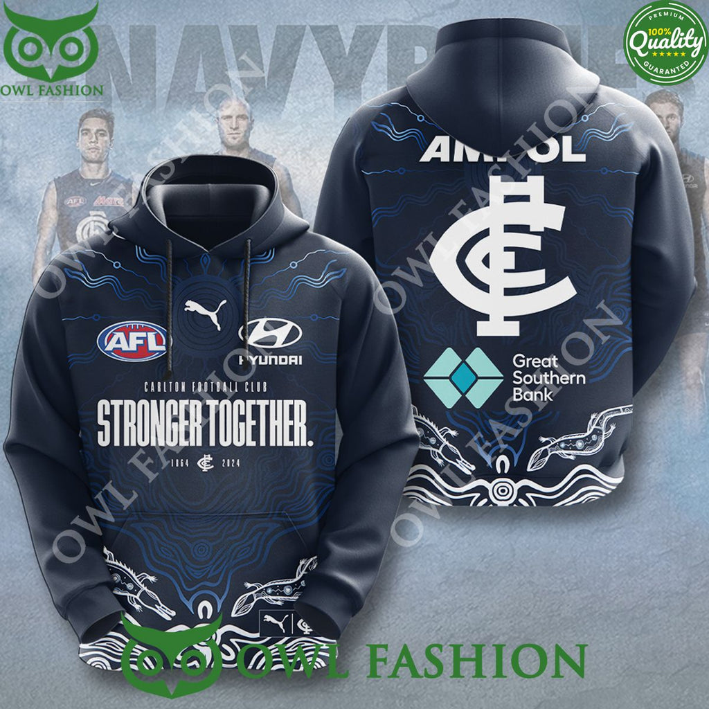 Carlton Football Club Stronger Together Hyundai 3D t shirt