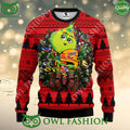 NHL Calgary Flames Grinch Hug Funny Ugly Christmas 2023 Sweater Jumper