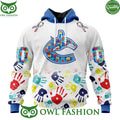 NHL Vancouver Canucks Special Autism Awareness 3D Tshirt Hoodie