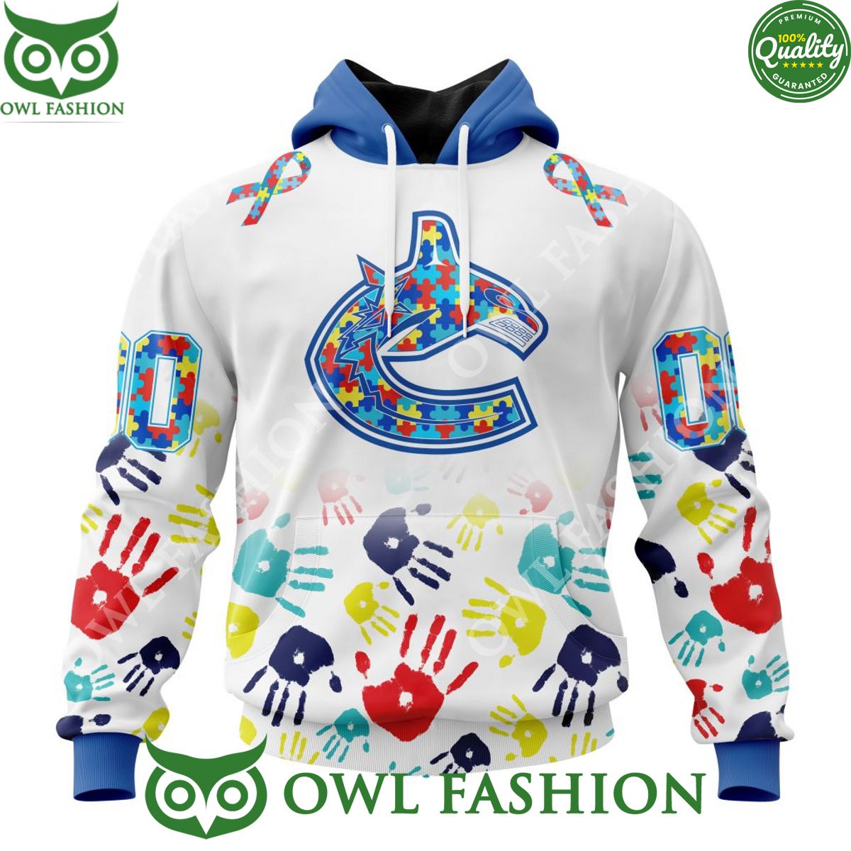 NHL Vancouver Canucks Special Autism Awareness 3D Tshirt Hoodie