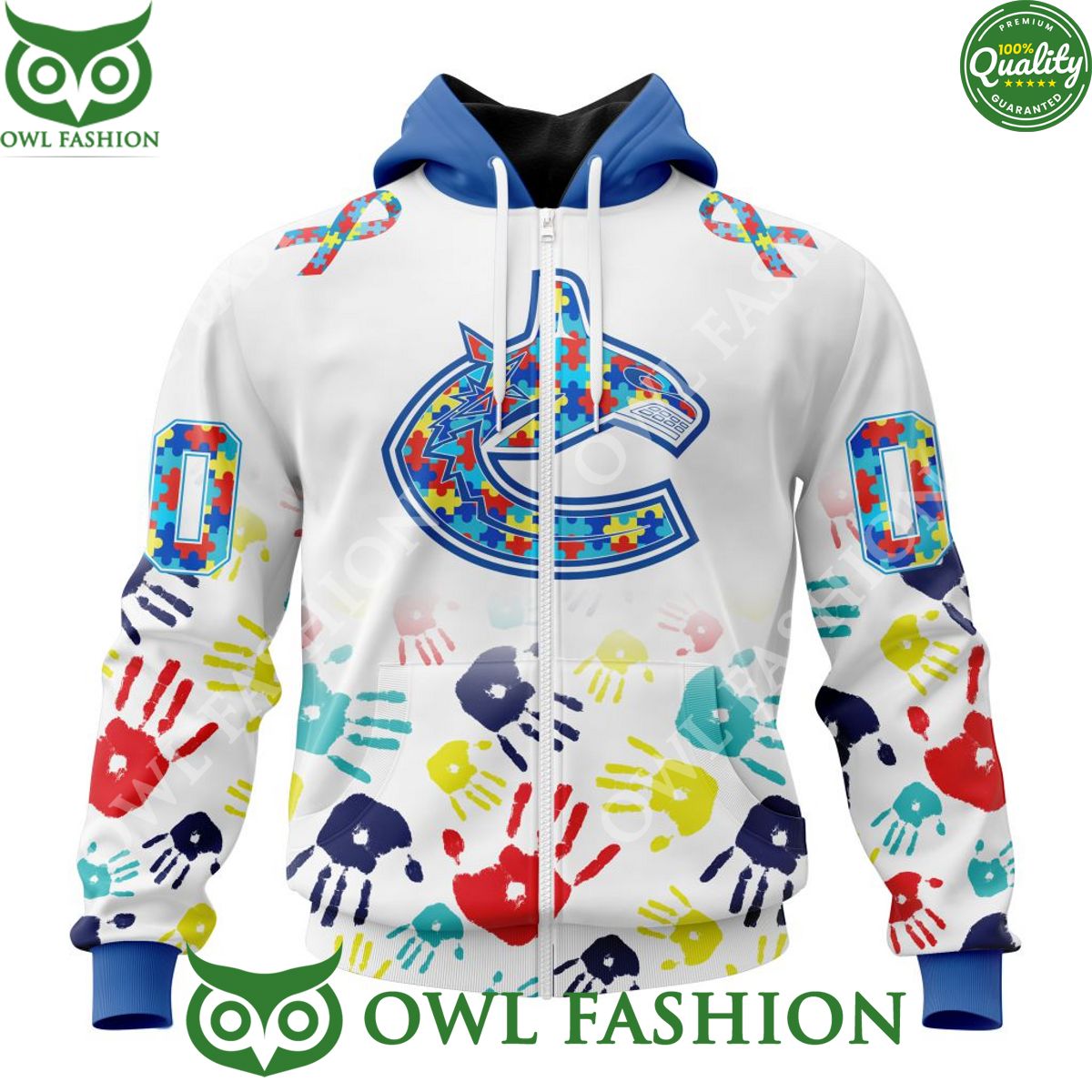 NHL Vancouver Canucks Special Autism Awareness 3D Tshirt Hoodie