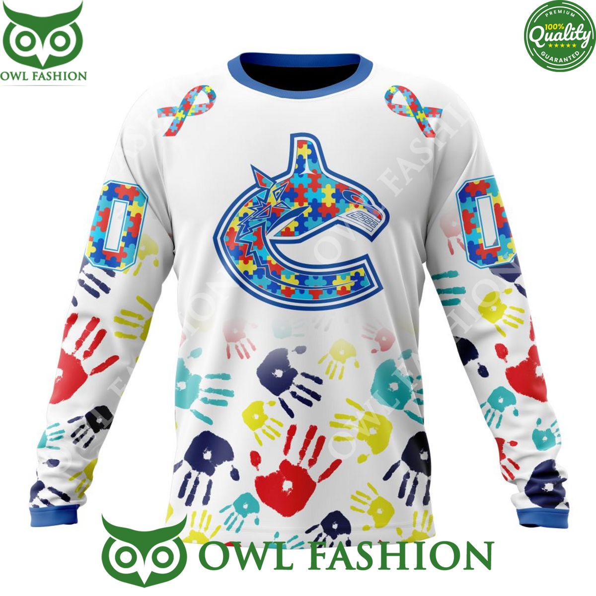 NHL Vancouver Canucks Special Autism Awareness 3D Tshirt Hoodie