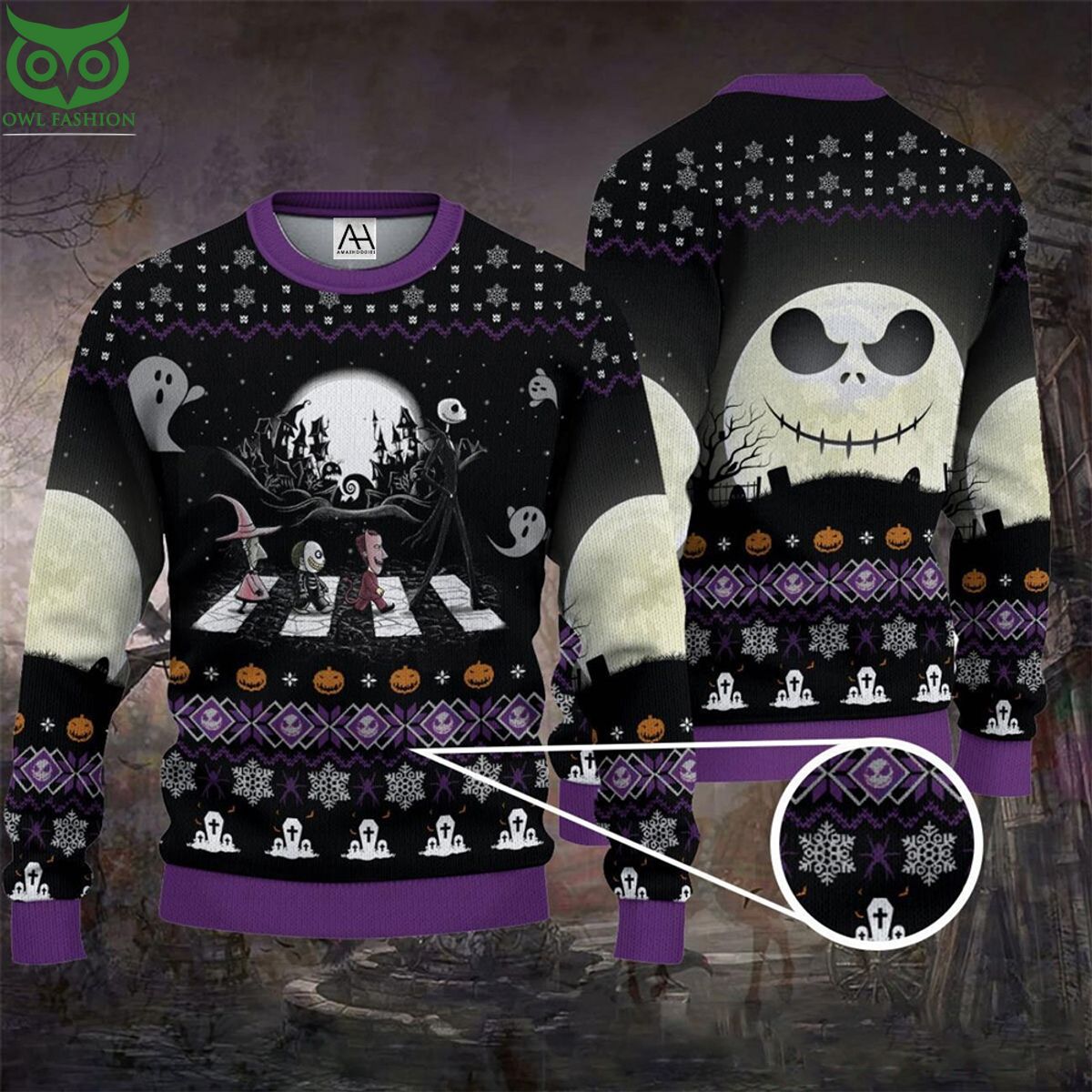 Nightmare Before Christmas Halloween Premium Ugly Sweater