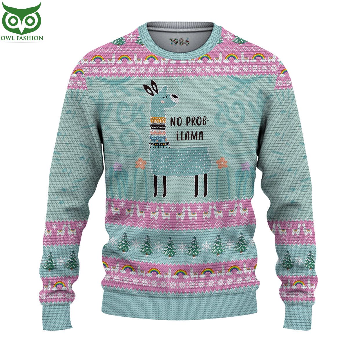 No Probllama Llama Christmas Ugly Sweater Jumper