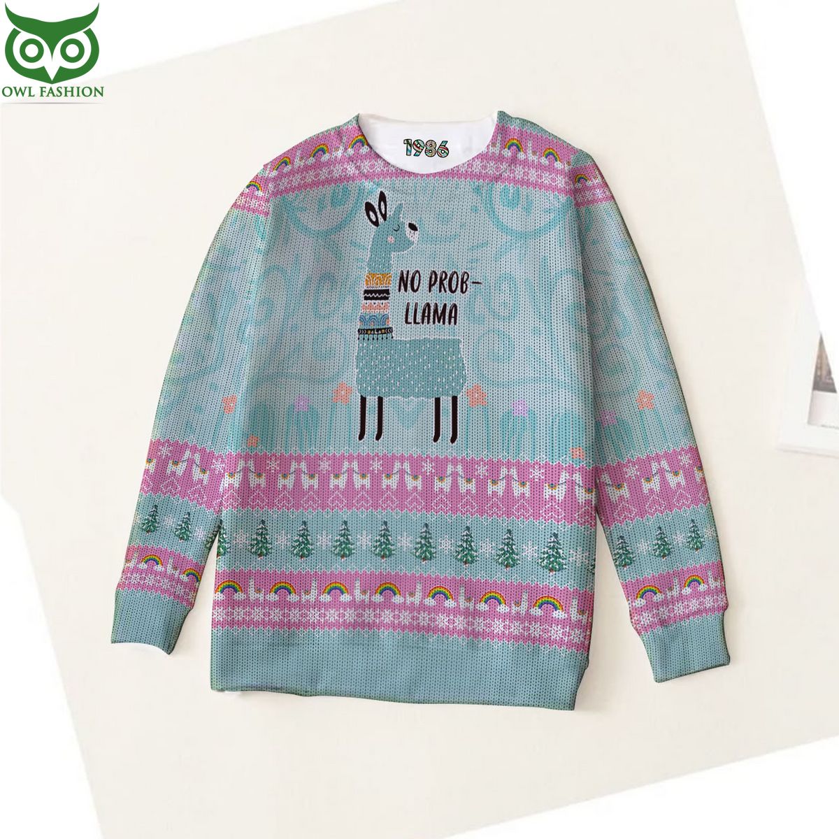 No Probllama Llama Christmas Ugly Sweater Jumper
