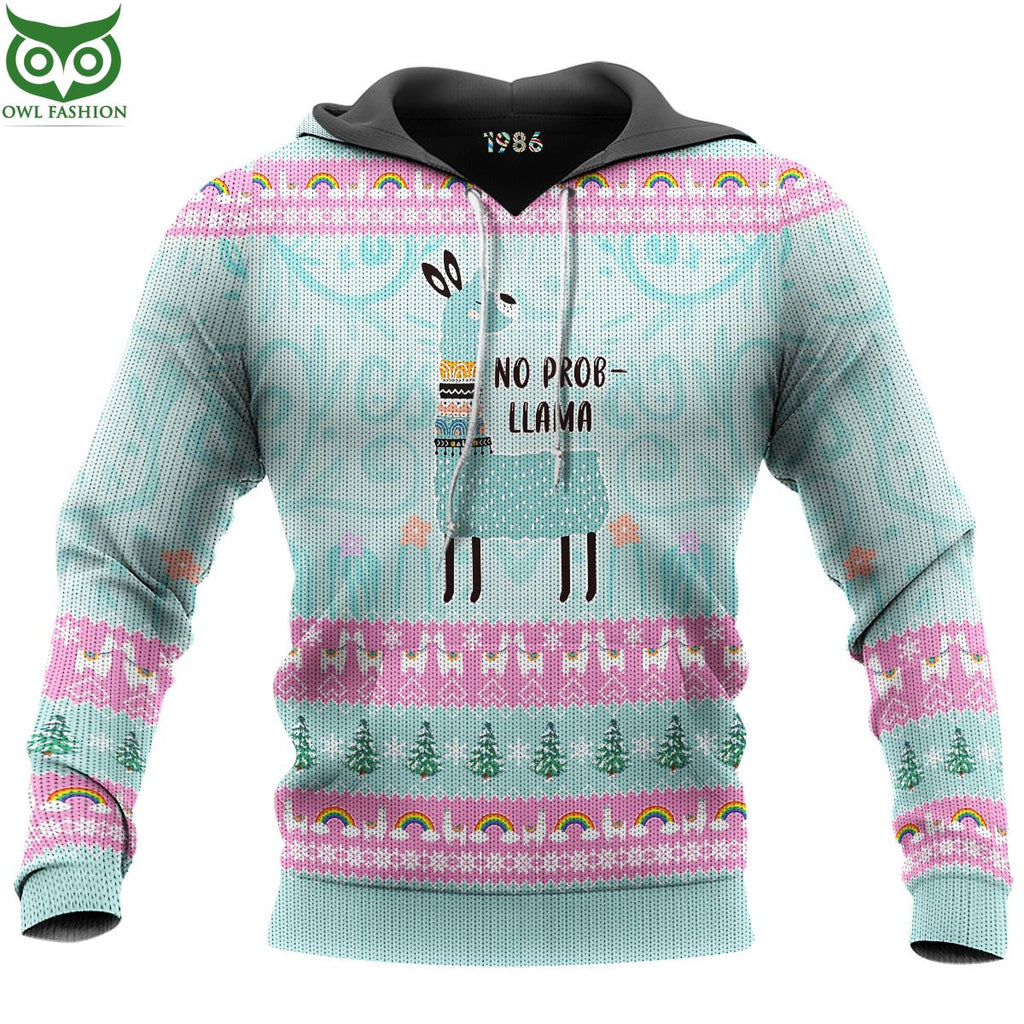 No Probllama Llama Christmas Ugly Sweater Jumper
