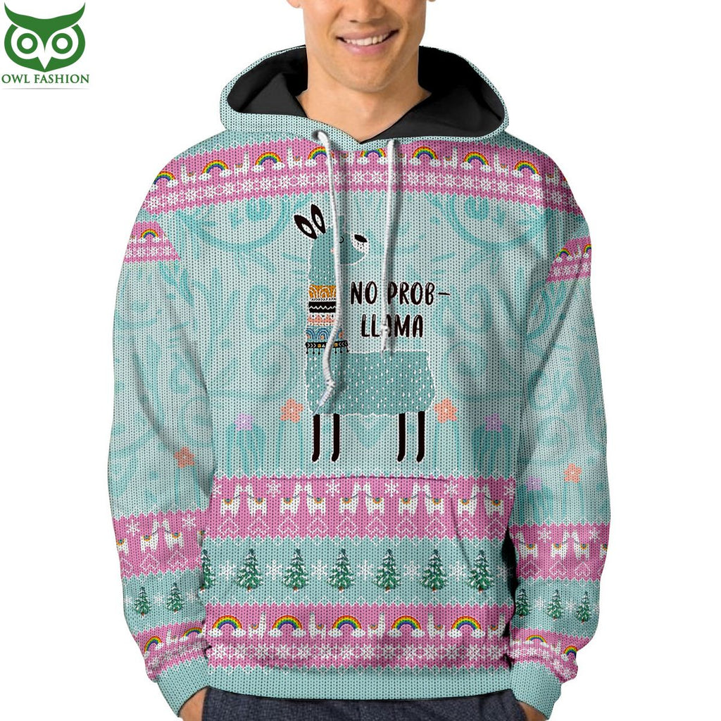 No Probllama Llama Christmas Ugly Sweater Jumper