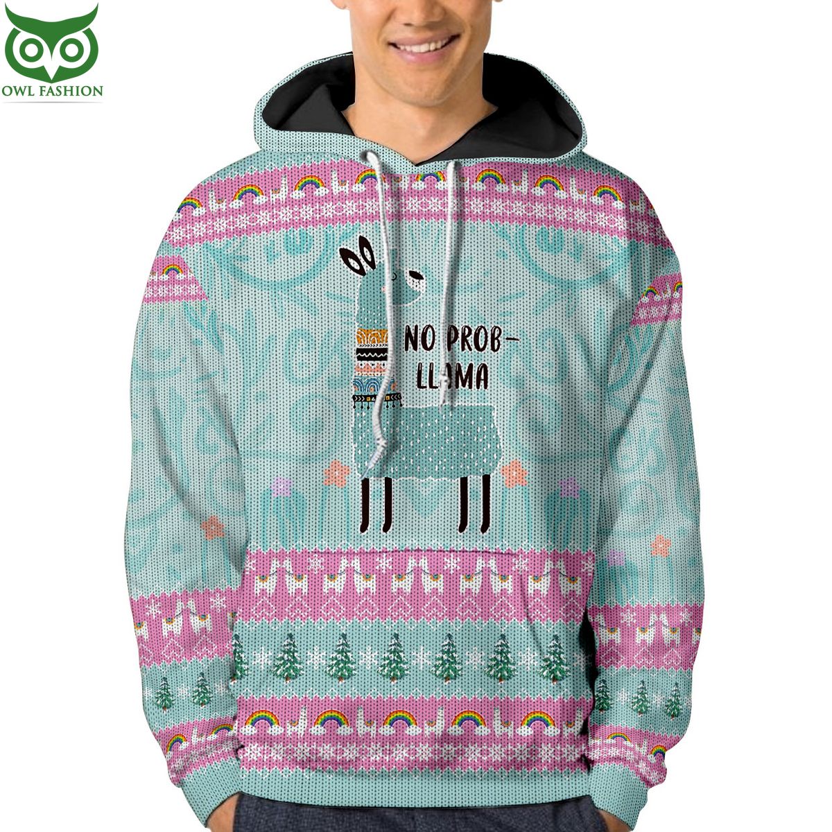 No Probllama Llama Christmas Ugly Sweater Jumper
