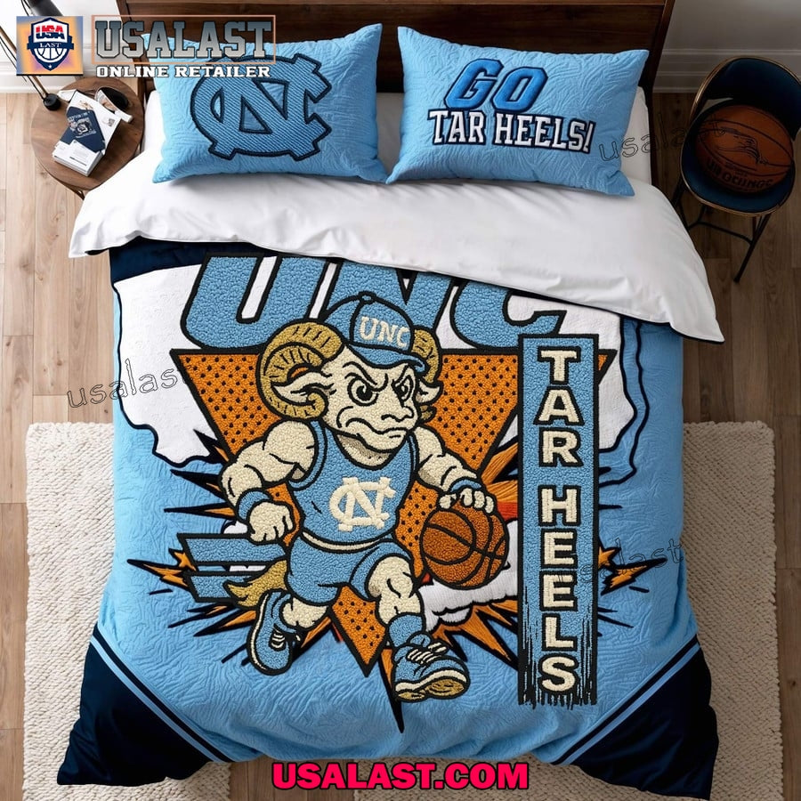 North Carolina Tar Heels Basketball Mascot Bedding Set