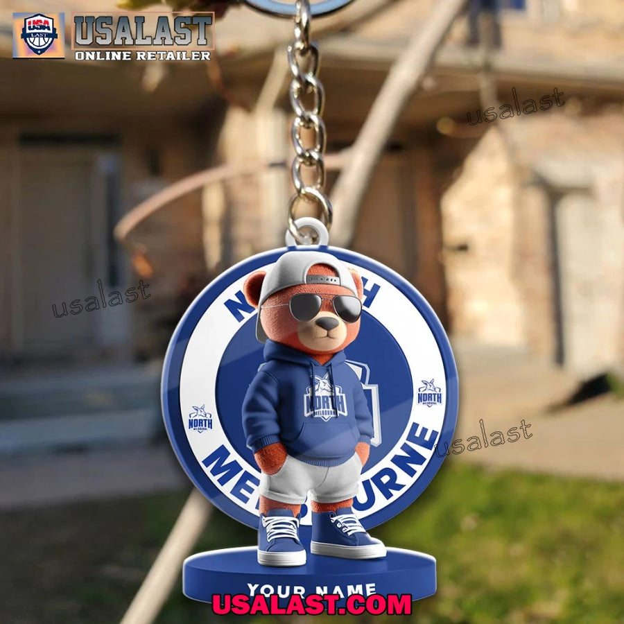 North Melbourne Football Club Teddy Bear Custom Keychain