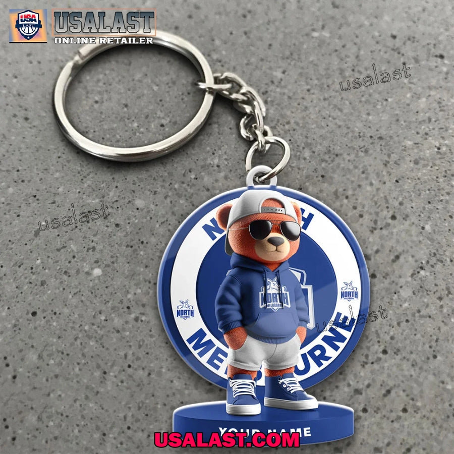 North Melbourne Football Club Teddy Bear Custom Keychain