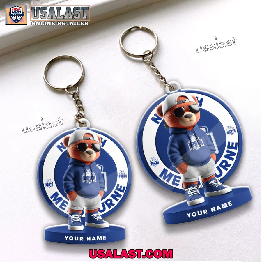 North Melbourne Football Club Teddy Bear Custom Keychain