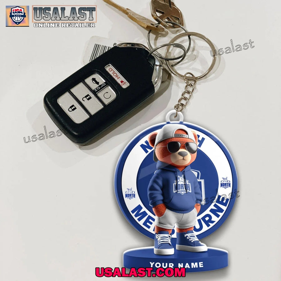 North Melbourne Football Club Teddy Bear Custom Keychain