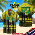 Norwich City FC Coconut Tree Style Hawaiian Shirt