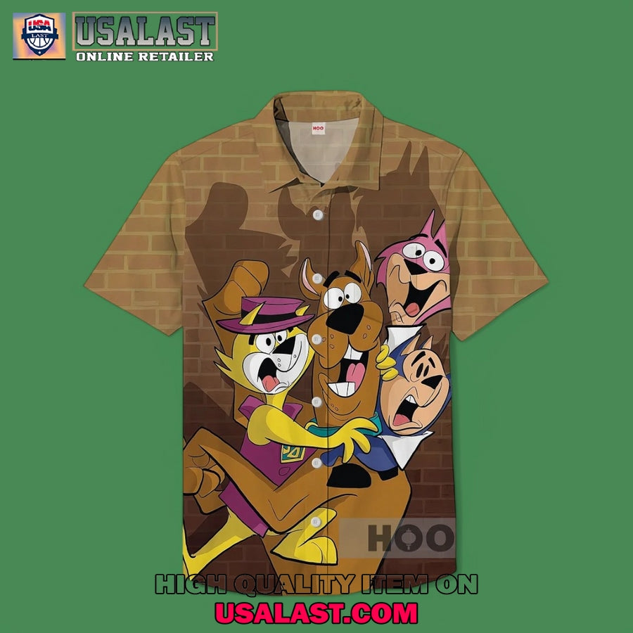 Nostalgic Cartoon Characters Frightened Cats And Dog Hawaiian Shirt