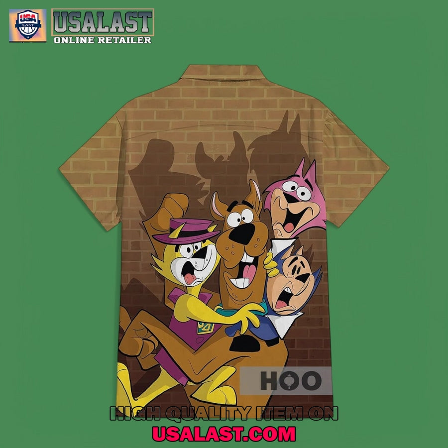 Nostalgic Cartoon Characters Frightened Cats And Dog Hawaiian Shirt