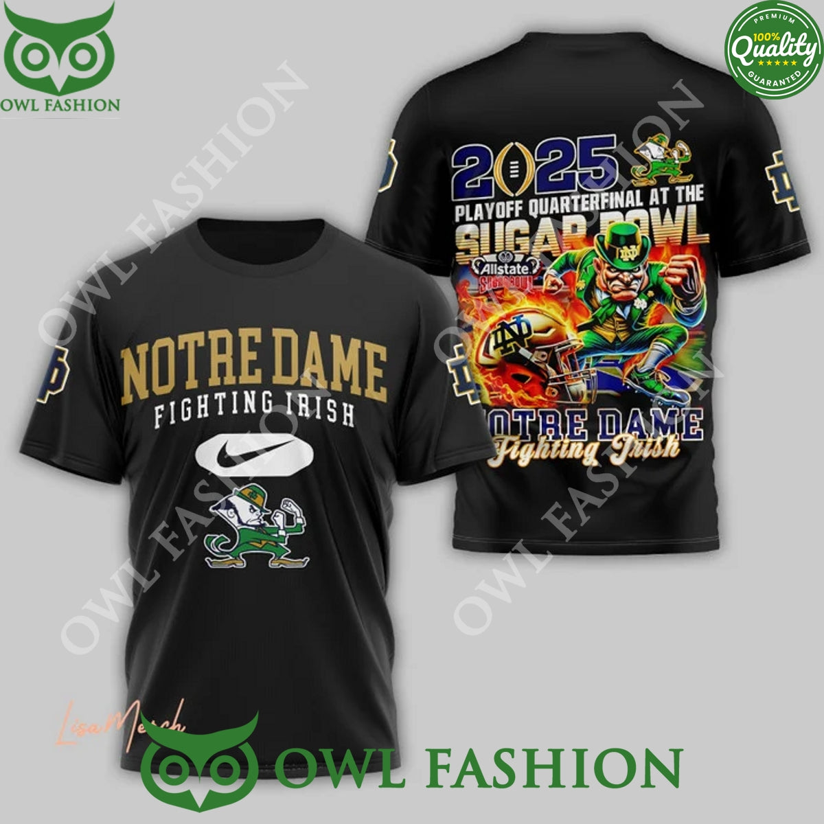 Notre Dame Fighting Irish 2025 Playoff Quarterfinal at the Sugar Bowl Allstate t shirt