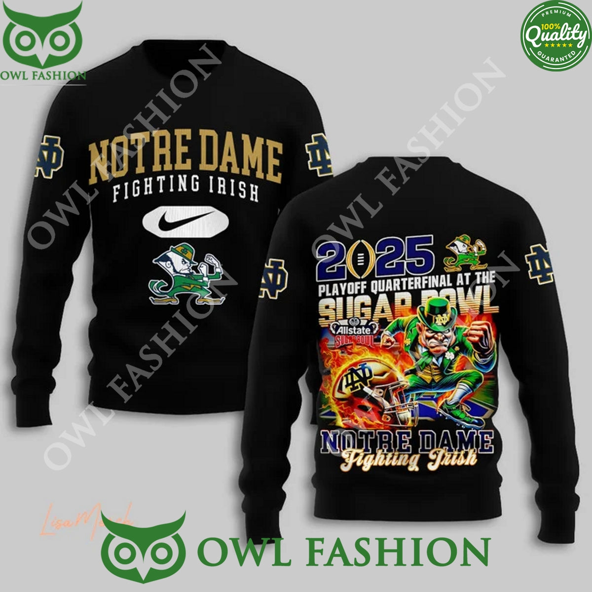 Notre Dame Fighting Irish 2025 Playoff Quarterfinal at the Sugar Bowl Allstate t shirt
