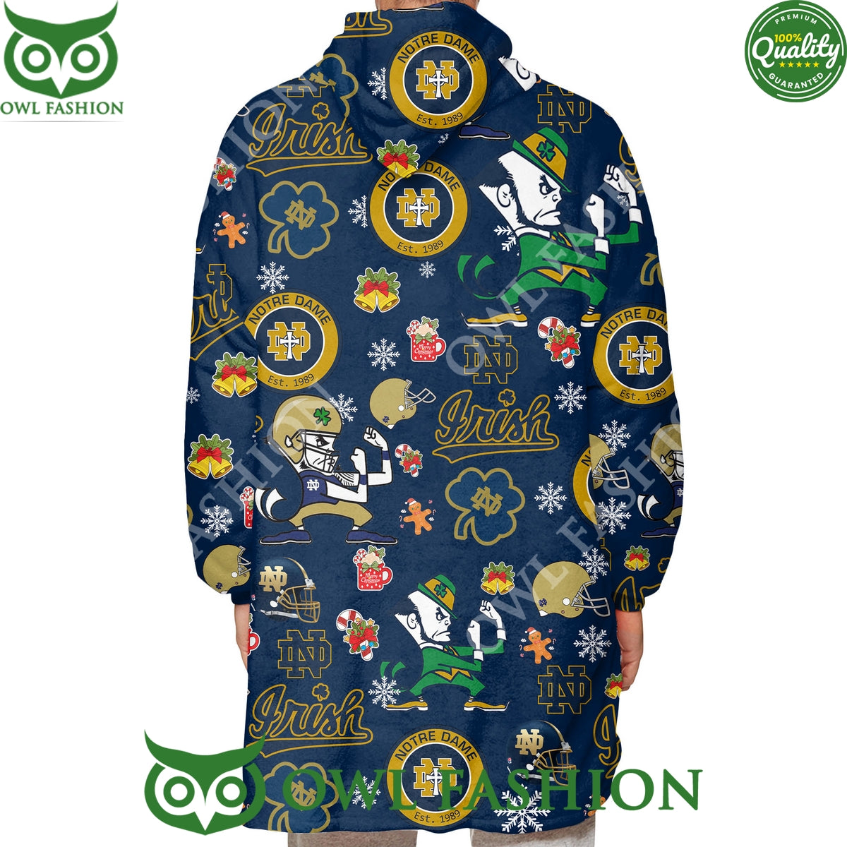 Notre Dame Fighting Irish est 1989 Christmas Snuggie Hoodie