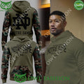 Notre Dame Fighting Irish Here Come the Irish Camo Thyme Freedom 3d hoodie