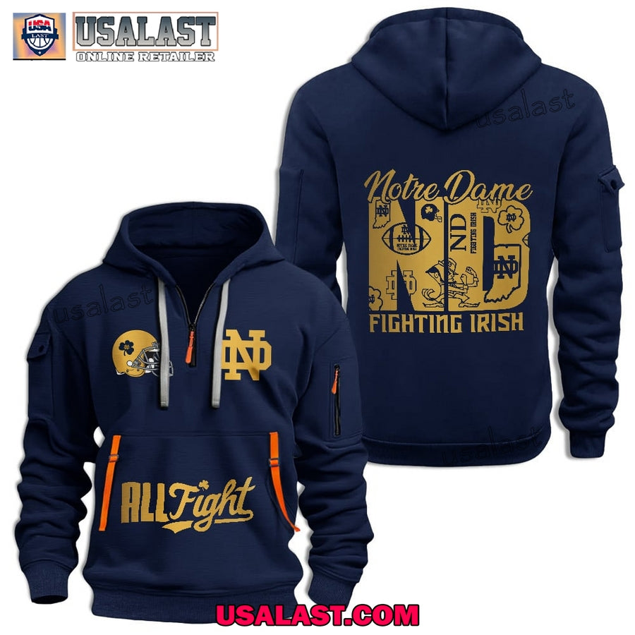 Notre Dame Fighting Irish Navy Heavy Zip Hoodie