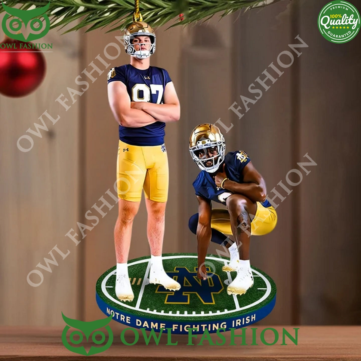 Notre Dame Fighting Irish Roster 87 Cooper Flanagan plastic ornament