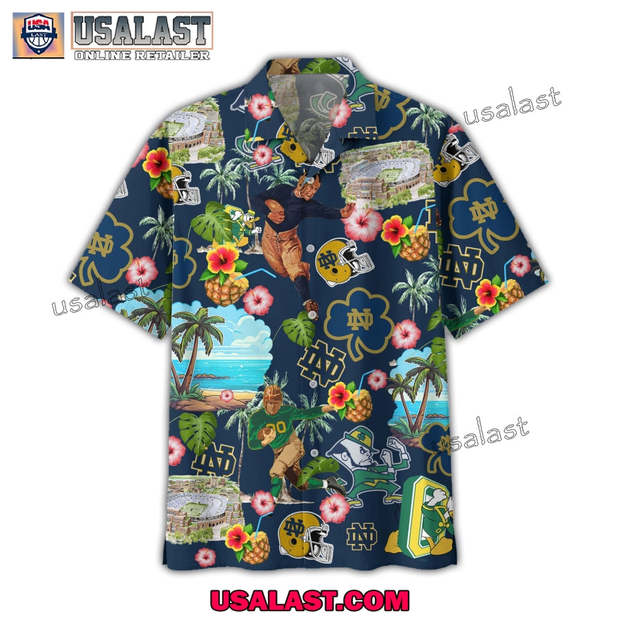 Notre Dame Fighting Irish Tropical Short Sleeve Button Shirt