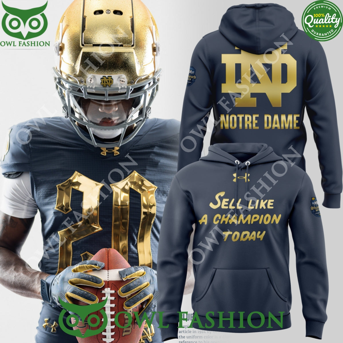 Notre Dame Football Shamrock Series 2024 sell like a champion today Hoodie