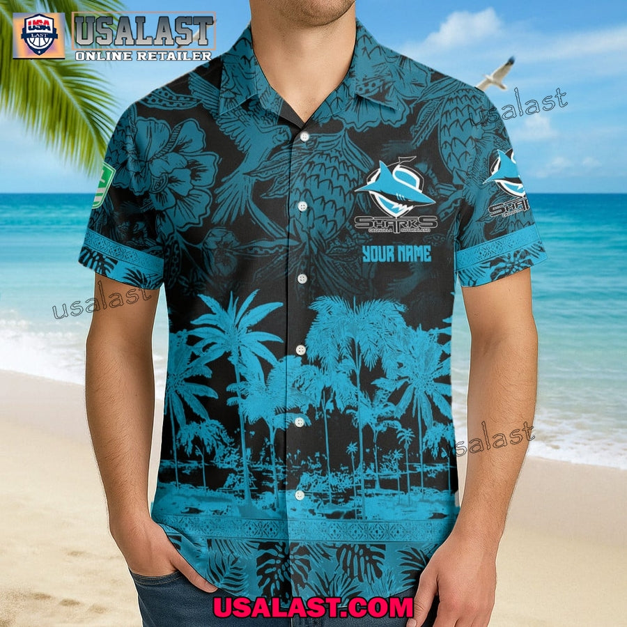 NRL Cronulla-Sutherland Sharks Tropical Summer Hawaiian Shirt