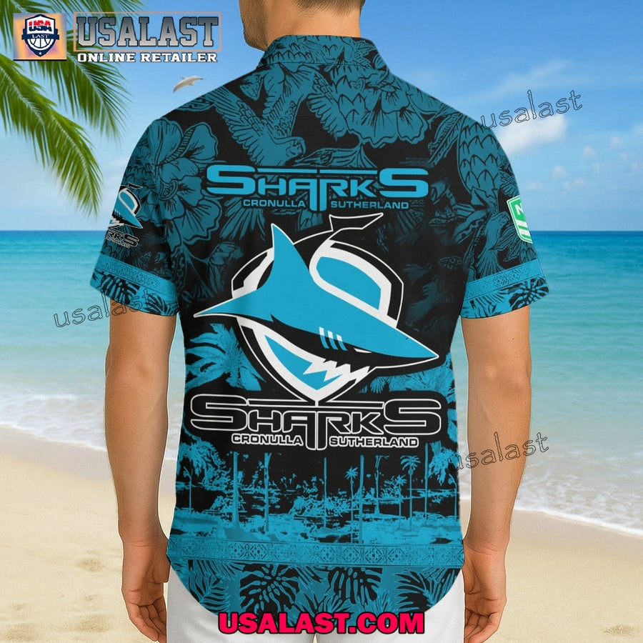 NRL Cronulla-Sutherland Sharks Tropical Summer Hawaiian Shirt
